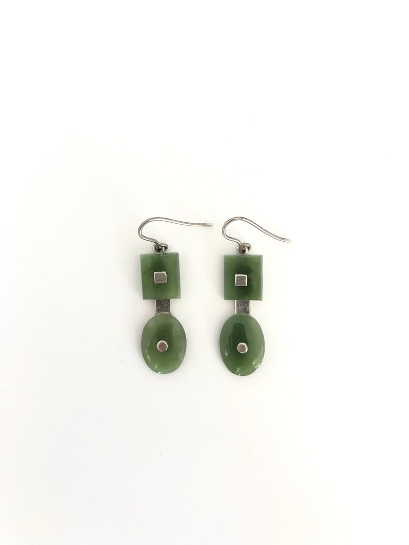 Sands Carving - Pounamu and Siver Earrings