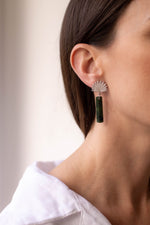 Boh Runga - Pounamu Pīwakawaka Drop Earrings