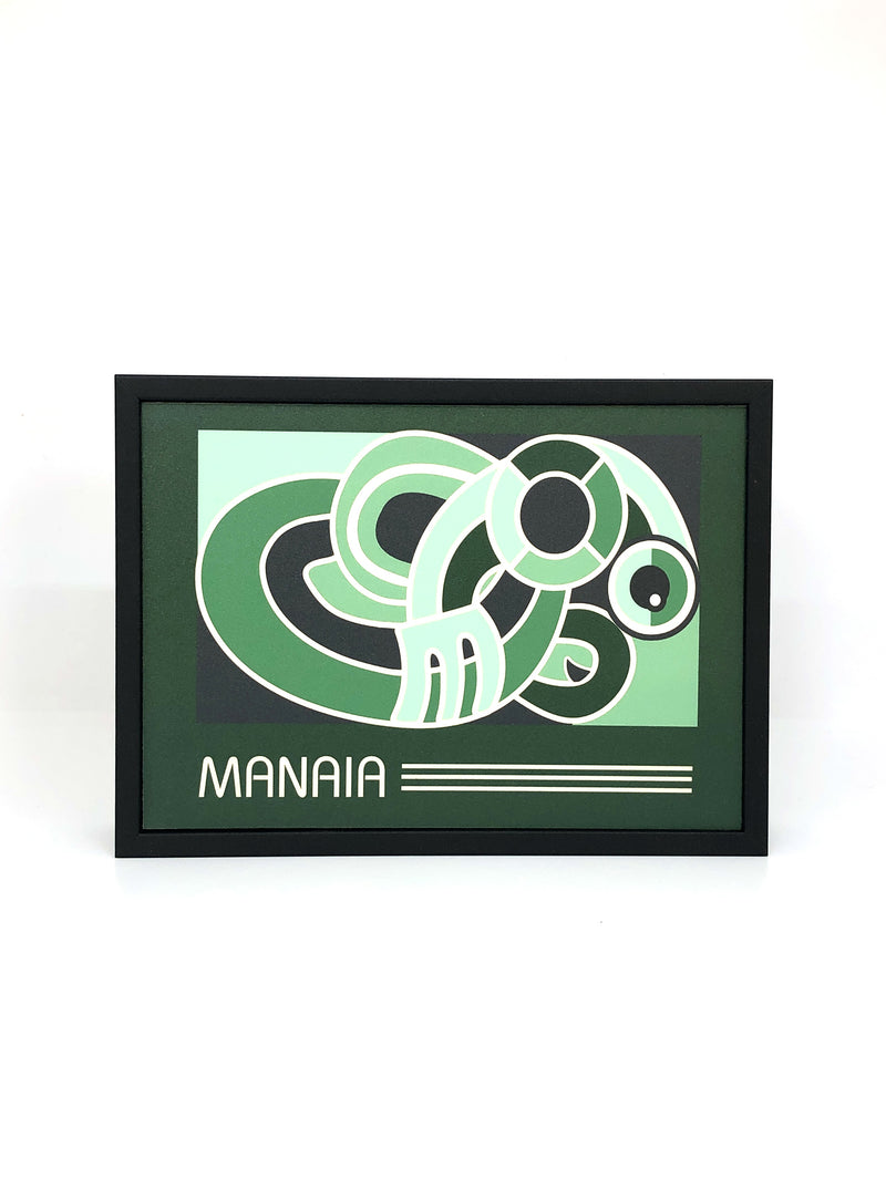 River Jayden - Manaia Kākāriki Framed Print