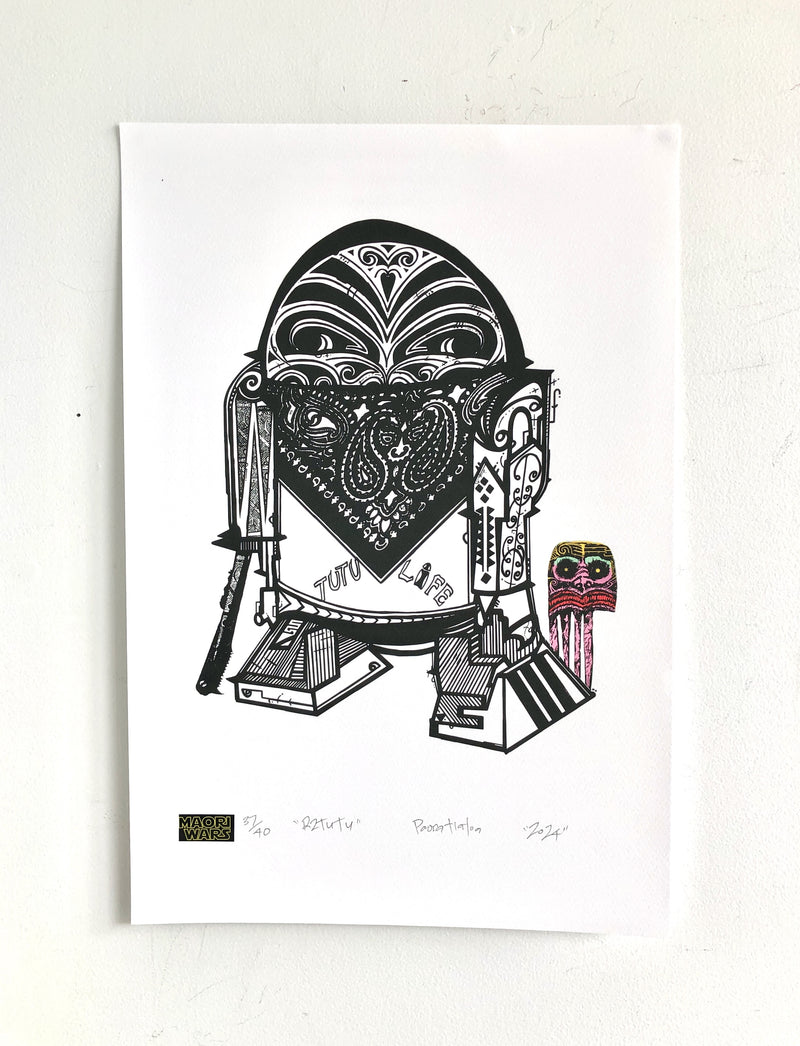 Paora Tiatoa - Māori Wars R2Tutu Print