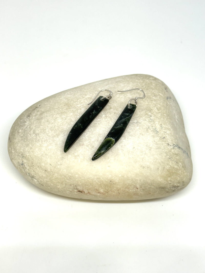 Sands Carving - Pounamu Earrings Rua Tekau Mā Rima