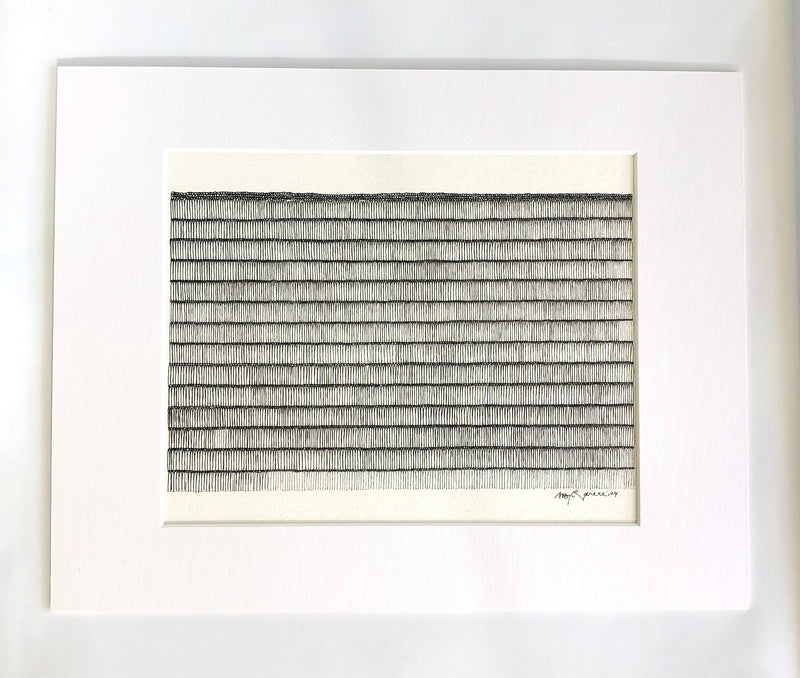 Marise Rarere - Woven works expressed in drawings #4 (ORIGINAL PRINT - FRAMED)