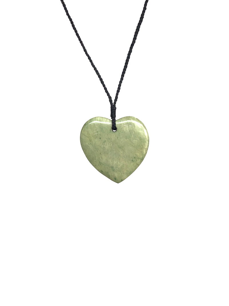 Sands Carving - Light Green Pounamu Heart Necklace