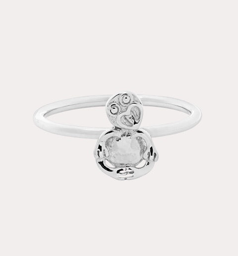 Boh Runga Lit Tiki Ring Size M Silver