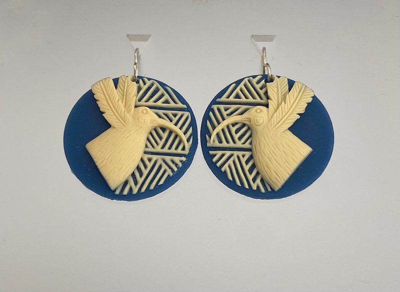 Tania Tupu Disc Huia Earrings